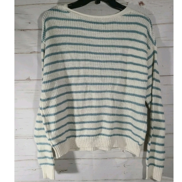 Wild Fable Striped Sweater - Cream and Gray xl - Picture 8 of 9